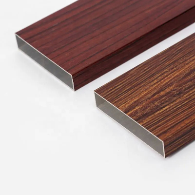 6063 Powder Coating Wood Grain Aluminium Square Tube Profile For Furniture Decoration