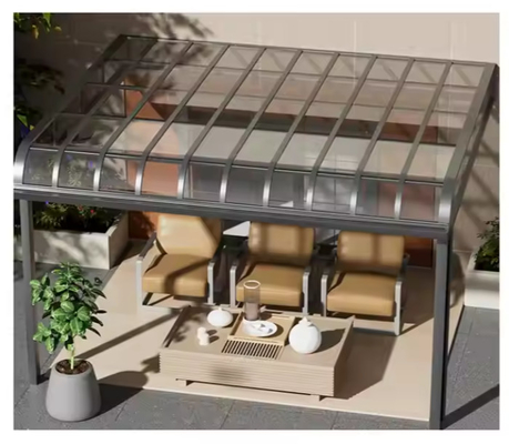 Canopy Adjustable Outdoor Gazebo Aluminum Canopy Building Rainproof For Courtyard